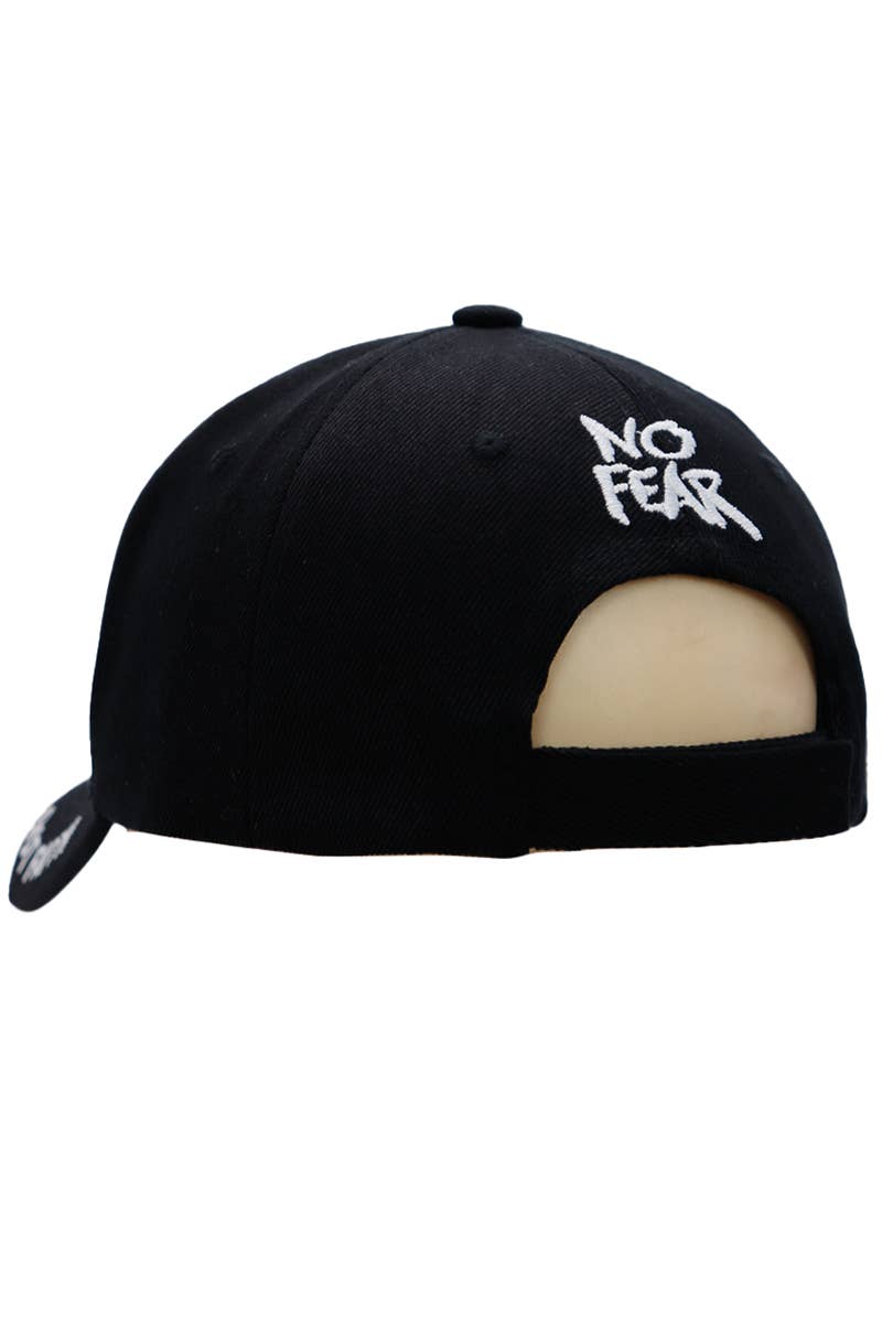 No Fear Got Faith Twill Velcro Back Baseball Cap: Black