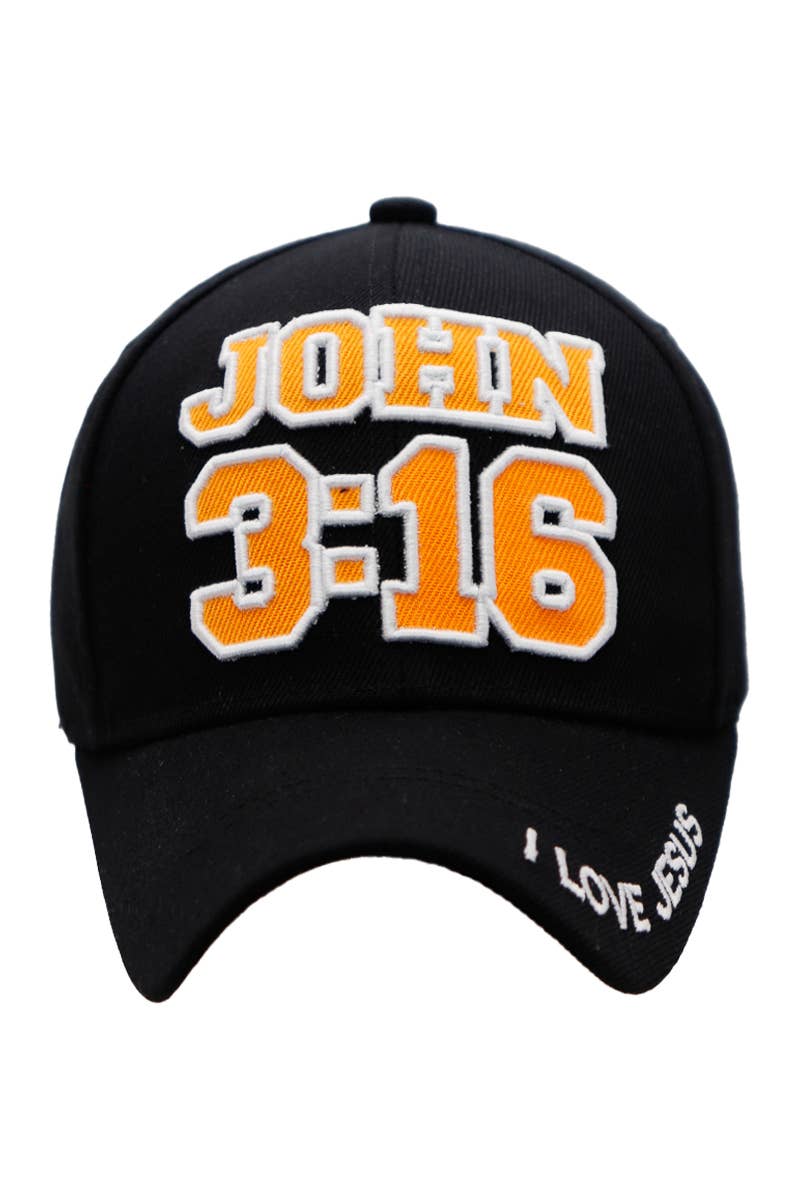 John 316 Block Logo Baseball Cap: Black