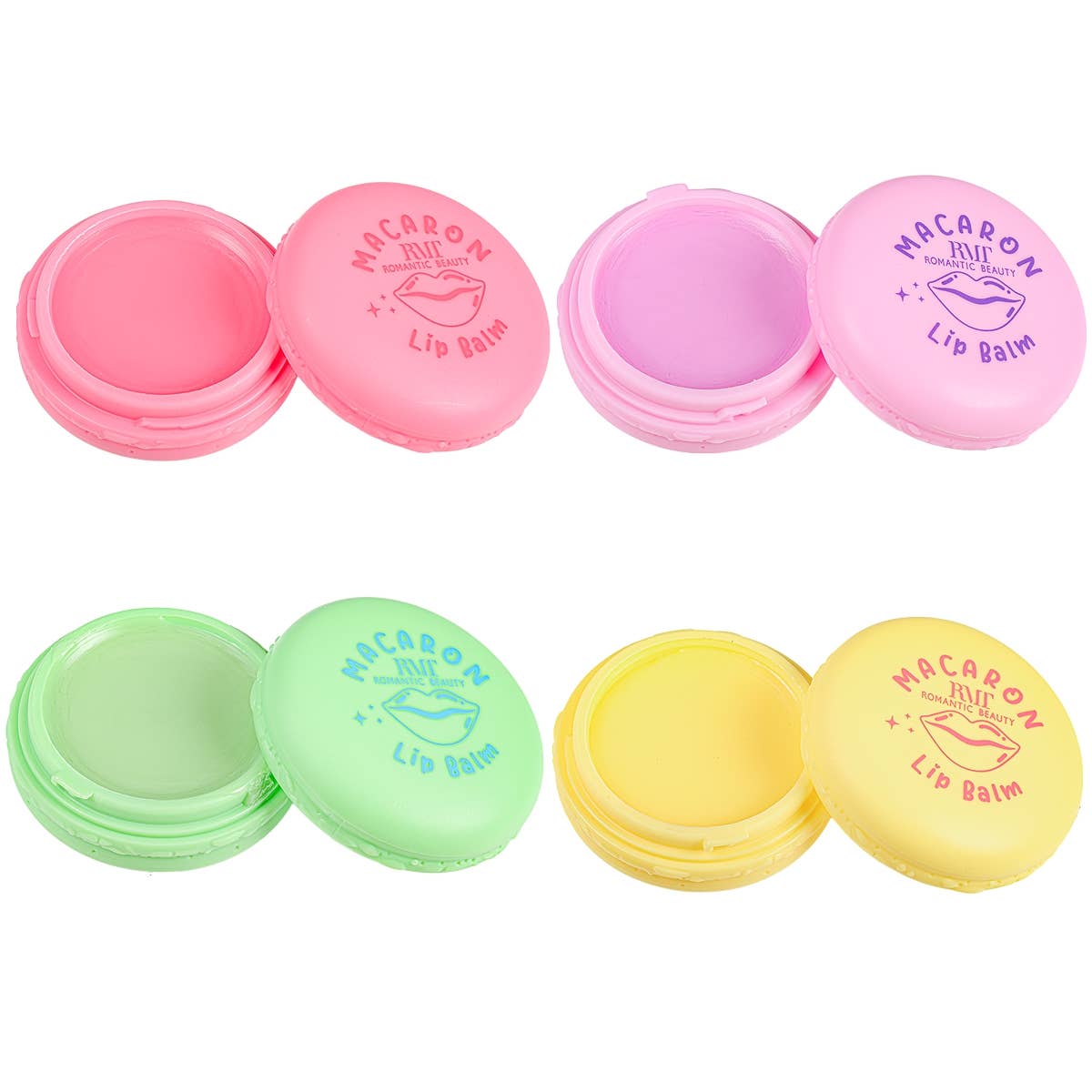 24 PK Four Fruits Scent Macarons Lip Balm