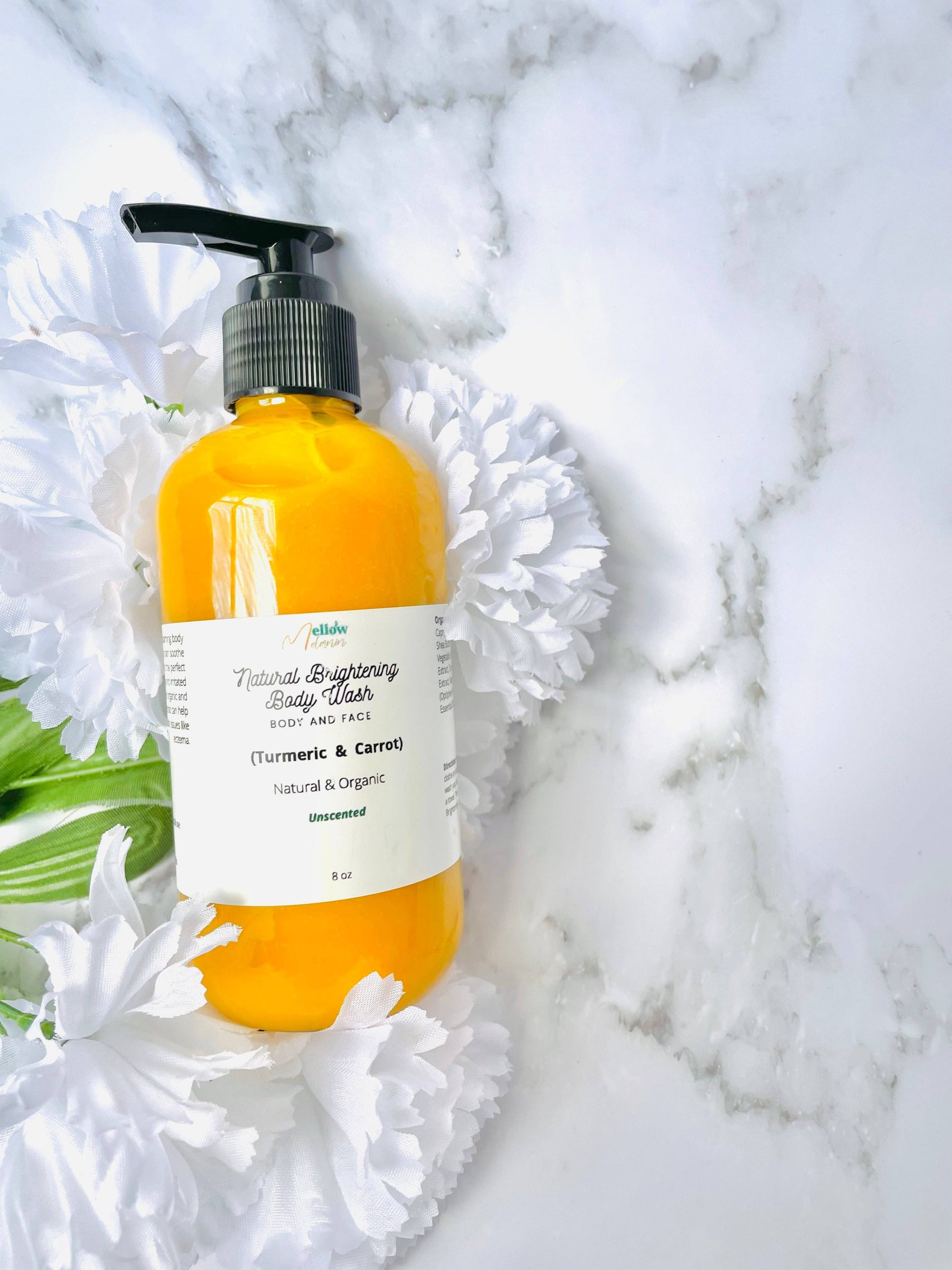 Turmeric & Carrot Brightening Body Wash: Scented / 8 oz / Yes Label - IADORNME