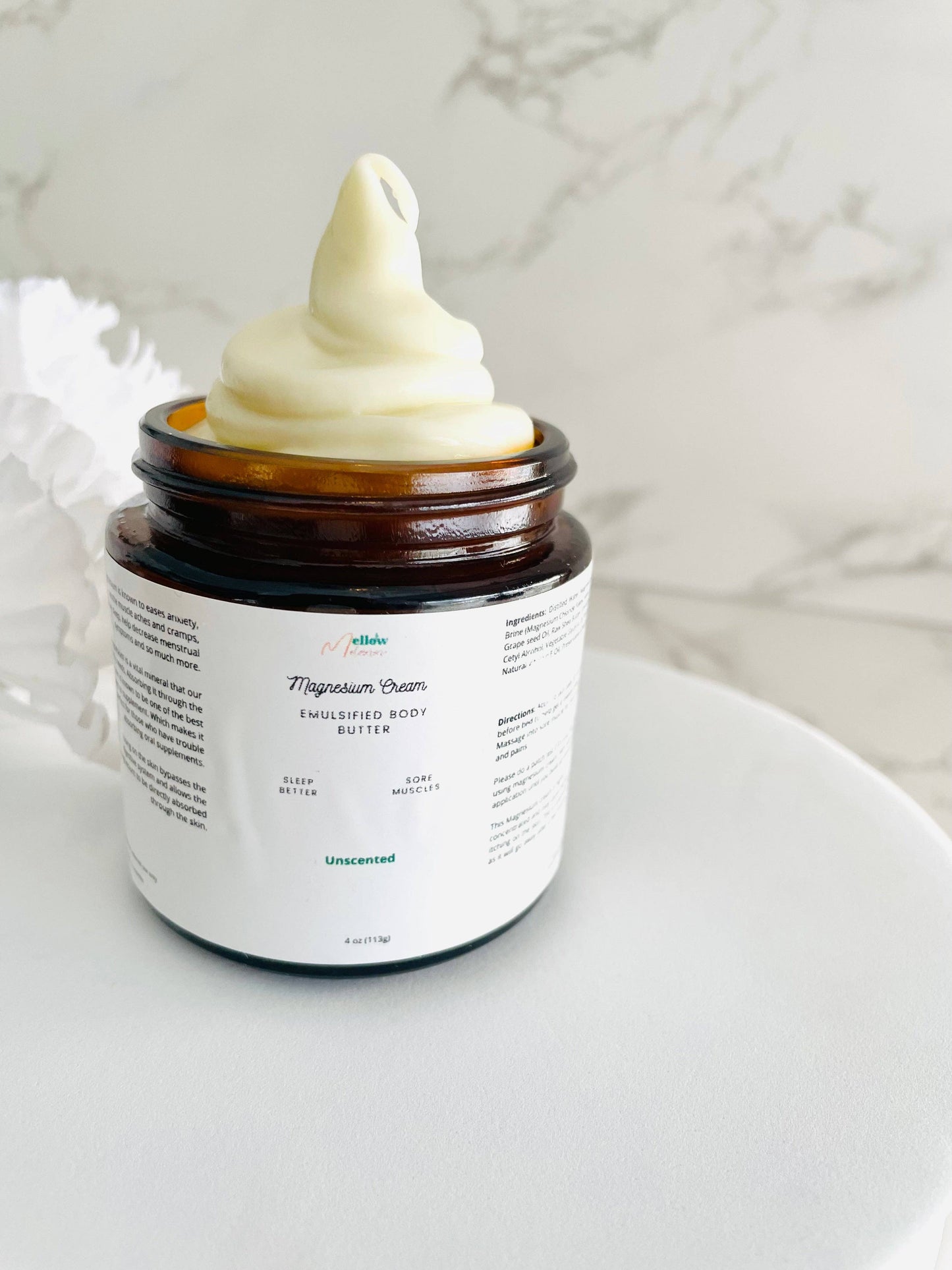 Magnesium Body Butter: Yes Label / 4 oz - IADORNME