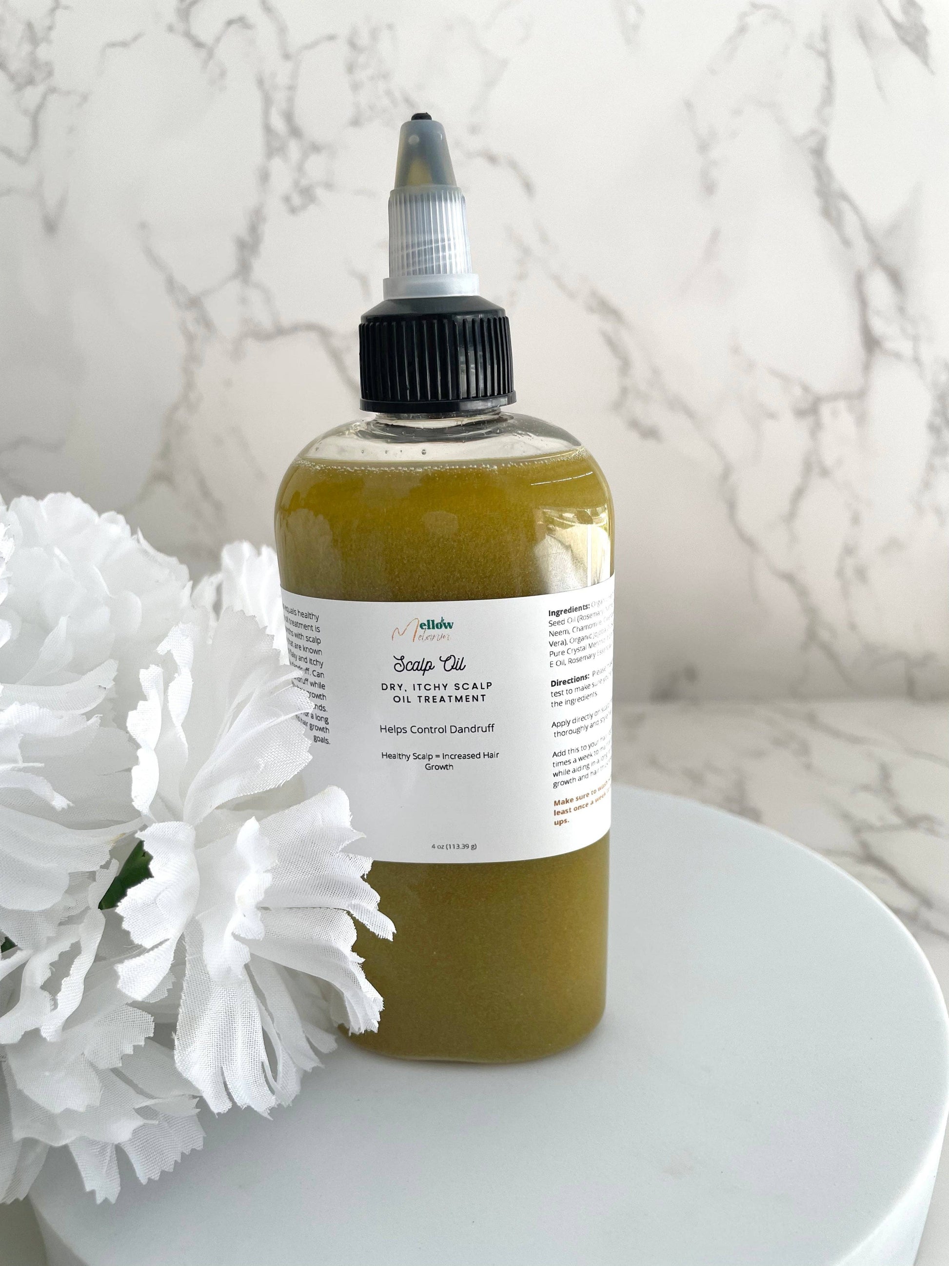 Scalp Oil Treatment For Hair Growth: 2 oz Plastic / Yes Label - IADORNME