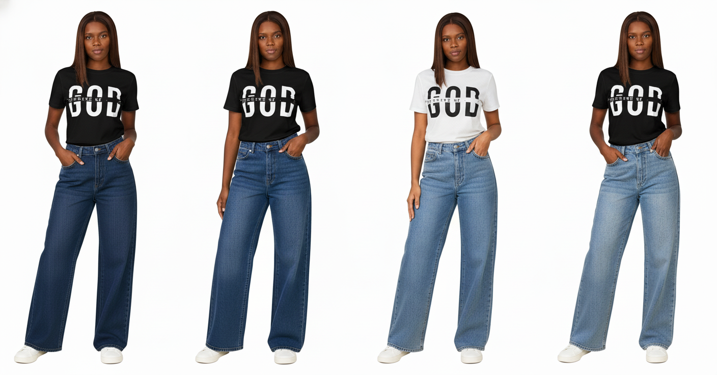 PBG TEES + High-waist Jeans Combo