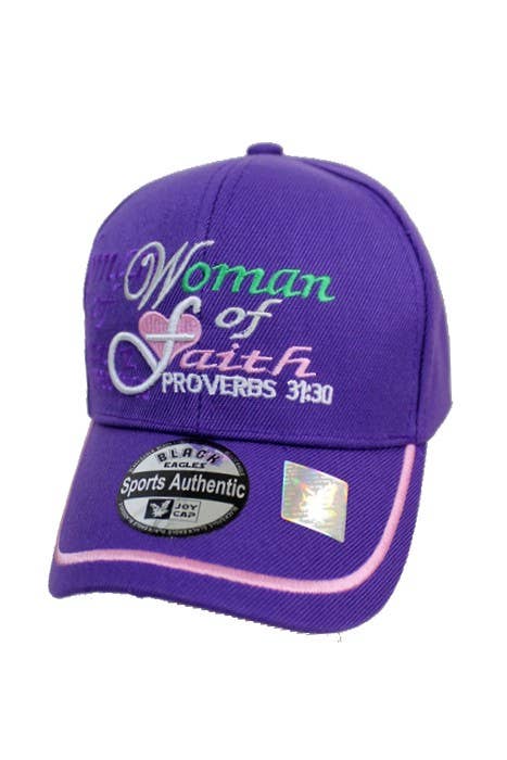 Woman Of Faith Proverbs Baseball Cap
: Purple