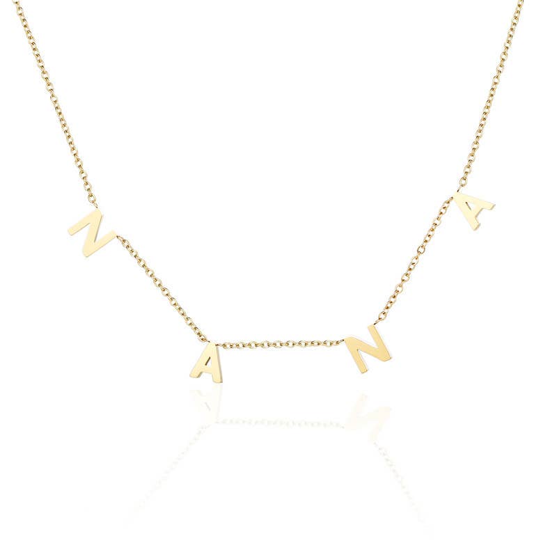 LOVE MAMA NANA Titanium Steel Letter Necklace Gift