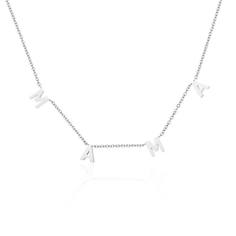 LOVE MAMA NANA Titanium Steel Letter Necklace Gift