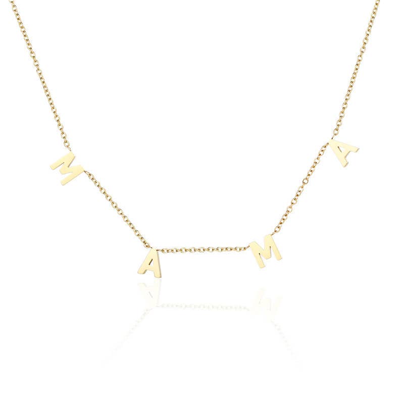 LOVE MAMA NANA Titanium Steel Letter Necklace Gift