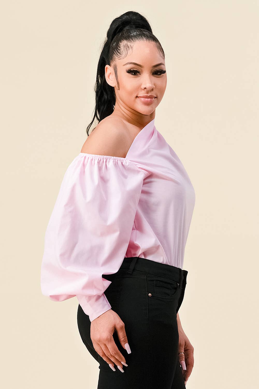 Pink Off-Shoulder Blouse