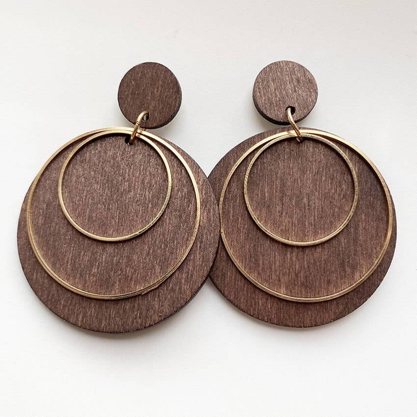 ree Shipping Geometric Metal Circle Triangle Earrings
